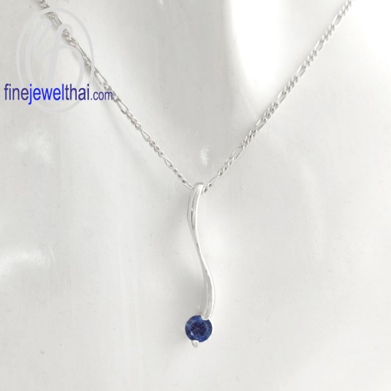 จี้ไพลิน-จี้พลอย-จี้เงิน-พลอยประจำเดือน-P1057bl จี้ไพลิน-จี้พลอย-จี้เงิน-พลอยประจำเดือน-P1057bl