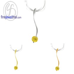 จี้บุษราคัม-จี้พลอย-จี้เงิน-พลอยประจำเดือน-P1057yl