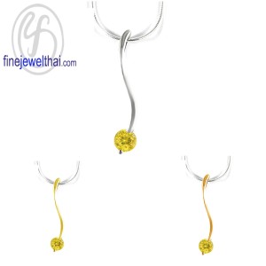 จี้บุษราคัม-จี้พลอย-จี้เงิน-พลอยประจำเดือน-P1057yl