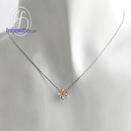 จี้ซิทริน-จี้เงิน-ซิทรินแท้-พลอยประจำเดือนเกิด-Finejewelthai-P1058ct00e