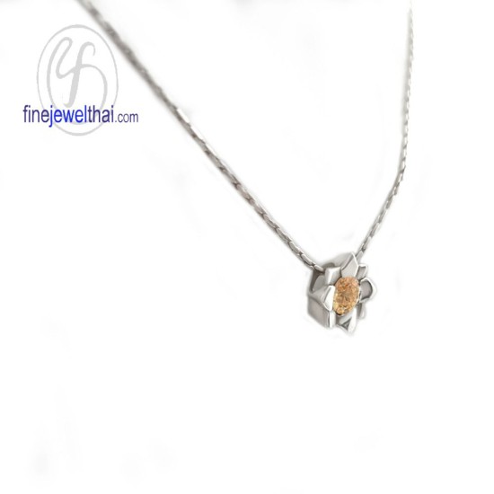 จี้ซิทริน-จี้เงิน-ซิทรินแท้-พลอยประจำเดือนเกิด-Finejewelthai-P1058ct00e