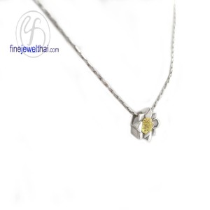 จี้บุษราคัม-จี้เงิน-บุษราคัมแท้-พลอยประจำเดือนเกิด-Finejewelthai-P1058yl00e