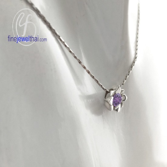 จี้อะเมทิสต์-จี้เงิน-อะเมทิสต์แท้-พลอยประจำเดือนเกิด-Finejewelthai-P1058amt00e