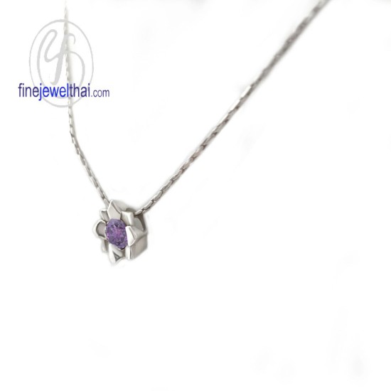 จี้อะเมทิสต์-จี้เงิน-อะเมทิสต์แท้-พลอยประจำเดือนเกิด-Finejewelthai-P1058amt00e