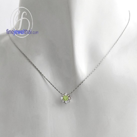 จี้เพอริดอท-จี้เงิน-เพอริดอทแท้-พลอยประจำเดือนเกิด-Finejewelthai-P1058pd00e