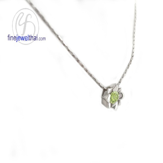 จี้เพอริดอท-จี้เงิน-เพอริดอทแท้-พลอยประจำเดือนเกิด-Finejewelthai-P1058pd00e