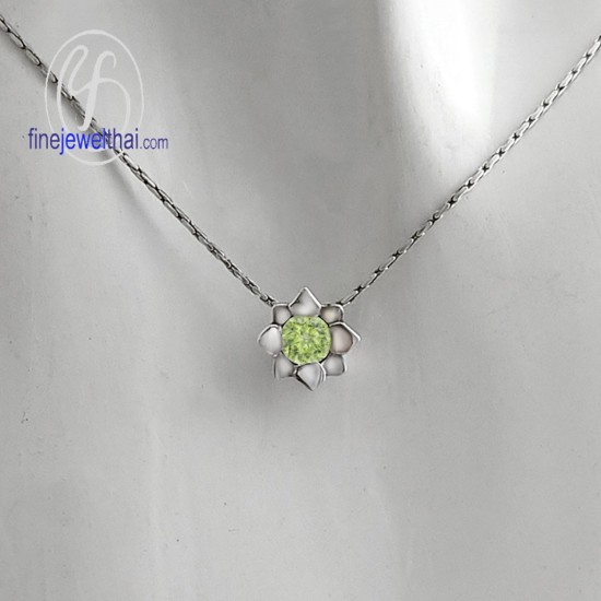 จี้เพอริดอท-จี้เงิน-เพอริดอทแท้-พลอยประจำเดือนเกิด-Finejewelthai-P1058pd00e