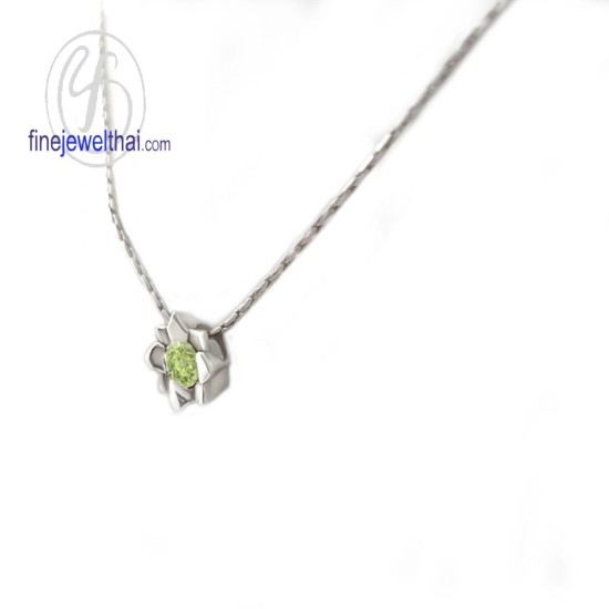 จี้เพอริดอท-จี้เงิน-เพอริดอทแท้-พลอยประจำเดือนเกิด-Finejewelthai-P1058pd00e