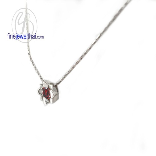 จี้โกเมน-จี้เงิน-โกเมนแท้-พลอยประจำเดือนเกิด-Finejewelthai-P1058gm00e