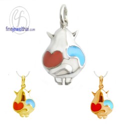 จี้วัว-จี้ลงสี-จี้เงิน-เงินแท้-P106501E
