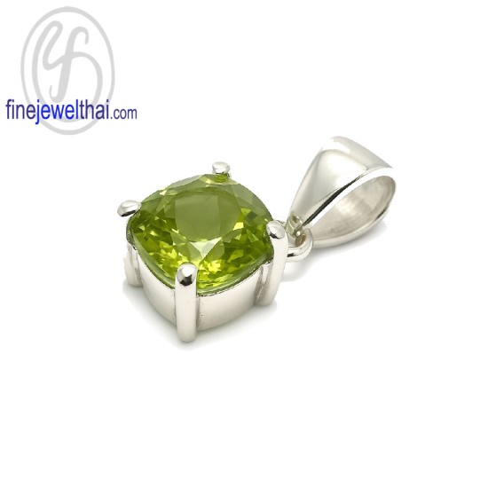 จี้เพอริดอท-จี้สร้อยคอ-จี้เงินแท้-พลอยประจำเดือนเกิด-Finejewelthai-P166pd00e
