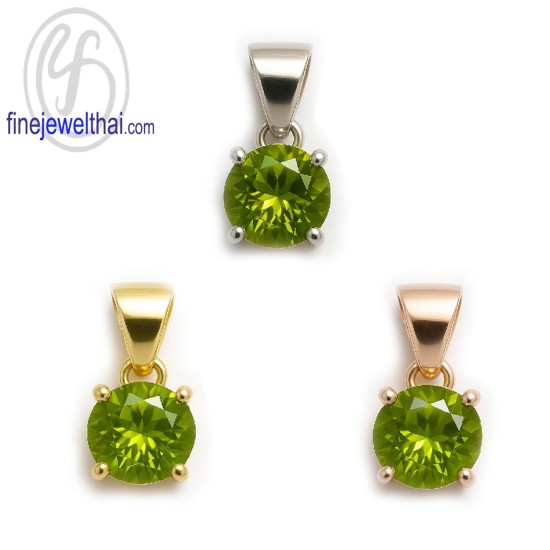 จี้เพอริดอท-จี้สร้อยคอ-จี้เงินแท้-พลอยประจำเดือนเกิด-Finejewelthai-P166pd00e