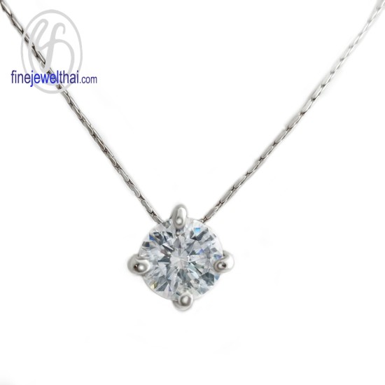 จี้เพชร-จี้เงิน-เพชร-cz-พลอยประจำเดือนเกิด-Finejewelthai-P1068cz00e