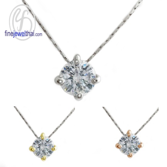 จี้เพชร-จี้เงิน-เพชร-cz-พลอยประจำเดือนเกิด-Finejewelthai-P1068cz00e