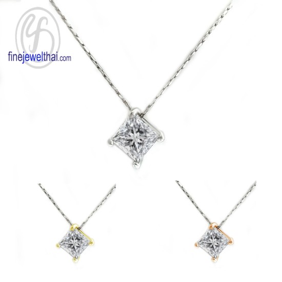 จี้เพชร-จี้เงิน-เพชร-cz-พลอยประจำเดือนเกิด-Finejewelthai-P1069cz00e