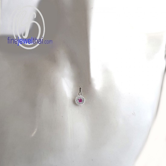 จี้ทับทิม-จี้เพชร-CZ-จี้เงินแท้-พลอยประจำเดือนเกิด-Finejewelthai-P1081rb00e จี้ทับทิม-จี้เพชร-CZ-จี้เงินแท้-พลอยประจำเดือนเกิด-Finejewelthai-P1081rb00e