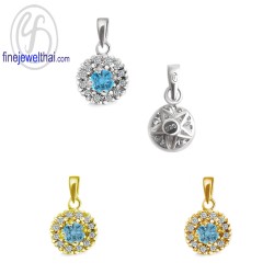 จี้โทพาซ-จี้เพชร-CZ-จี้เงินแท้-พลอยประจำเดือนเกิด-Finejewelthai-P1081cz00e-tp