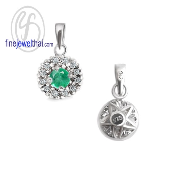 จี้มรกต-จี้เพชร-CZ-จี้เงินแท้-พลอยประจำเดือนเกิด-Finejewelthai-P1081cz00e-em จี้มรกต-จี้เพชร-CZ-จี้เงินแท้-พลอยประจำเดือนเกิด-Finejewelthai-P1081cz00e-em