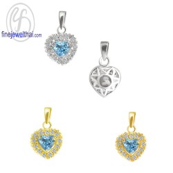 จี้โทพาซ-จี้เพชร-CZ-จี้หัวใจ-จี้เงินแท้-พลอยประจำเดือนเกิด-Finejewelthai-P1082cz00e-ht-tp