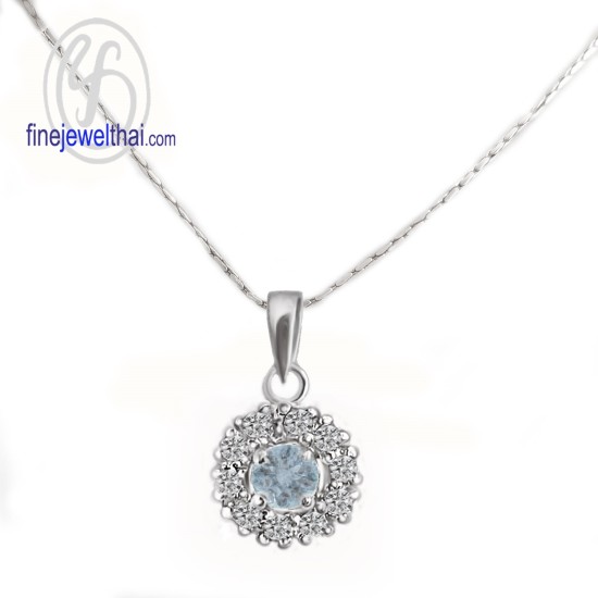 จี้อะความารีน-จี้เพชร-จี้เงิน-เพชร-CZ-พลอยประจำเดือนเกิด-Finejewelthai-P1083aq00e จี้อะความารีน-จี้เพชร-จี้เงิน-เพชร-CZ-พลอยประจำเดือนเกิด-Finejewelthai-P1083aq00e