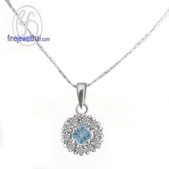 จี้โทพาซ-จี้เพชร-จี้เงิน-เพชร-CZ-พลอยประจำเดือนเกิด-Finejewelthai-P1083tp00e