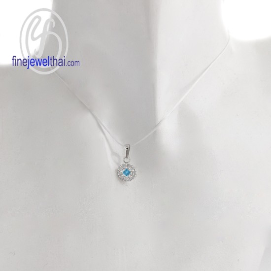 จี้โทพาซ-จี้เพชร-จี้เงิน-เพชร-CZ-พลอยประจำเดือนเกิด-Finejewelthai-P1083tp00e