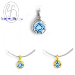 จี้โทพาซ-จี้มินิมอล-จี้สร้อยคอ-จี้เงินแท้-พลอยประจำเดือนเกิด-Finejewelthai-P1084tp00e
