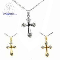 จี้เพชร-จี้เงิน-จี้ไม้กางเขน-เพชร-cz-พลอยประจำเดือนเกิด-Finejewelthai-P1091cz_1