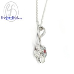 จี้ทับทิม-จี้เพชร-จี้เงิน-ทับทิมแท้-เพชรสังเคราะห์-เงินแท้925-P1092rb00e จี้ทับทิม-จี้เพชร-จี้เงิน-ทับทิมแท้-เพชรสังเคราะห์-เงินแท้925-P1092rb00e