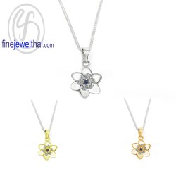 จี้ไพลิน-จี้เพชร-จี้เงิน-ไพลินแท้-เพชรสังเคราะห์-เงินแท้925-P1092bl00e