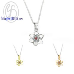 จี้ทับทิม-จี้เพชร-จี้เงิน-ทับทิมแท้-เพชรสังเคราะห์-เงินแท้925-P1092rb00e
