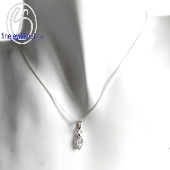 จี้เพชร-จี้เงิน-เพชร-cz-พลอยประจำเดือนเกิด-Finejewelthai-P1093cz00