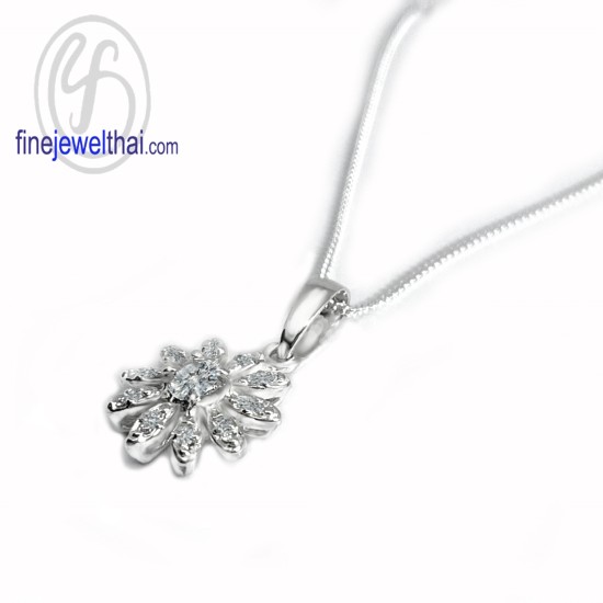 จี้เพชร-จี้ดอกไม้-จี้เงิน-เพชร-cz-พลอยประจำเดือนเกิด-Finejewelthai-P1096cz00e