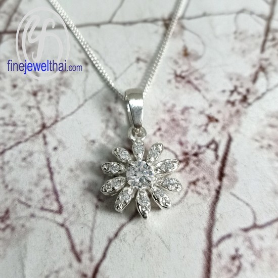 จี้เพชร-จี้ดอกไม้-จี้เงิน-เพชร-cz-พลอยประจำเดือนเกิด-Finejewelthai-P1096cz00e