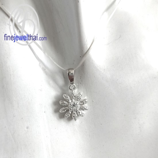 จี้เพชร-จี้ดอกไม้-จี้เงิน-เพชร-cz-พลอยประจำเดือนเกิด-Finejewelthai-P1096cz00e