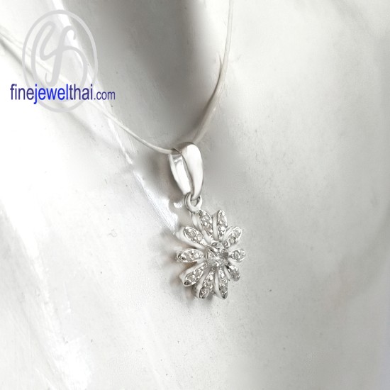 จี้เพชร-จี้ดอกไม้-จี้เงิน-เพชร-cz-พลอยประจำเดือนเกิด-Finejewelthai-P1096cz00e