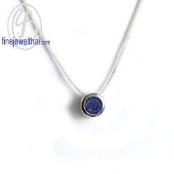 จี้ไพลิน-จี้พลอย-จี้เงิน-พลอยประจำเดือน-P1100bl