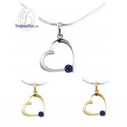 จี้ไพลิน-จี้หัวใจ-จี้พลอย-จี้เงิน-พลอยประจำเดือน-P1102bl