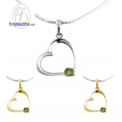 จี้เพอริดอท-จี้หัวใจ-จี้เงิน-จี้พลอย-พลอยประจำเดือน-P1102pd