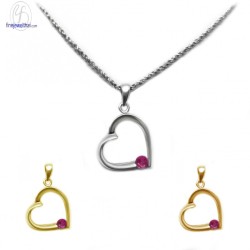 จี้ทับทิม-เงินแท้-จีั้หัวใจ-จี้พลอย-พลอยประจำเดือนเกิด-P1102rb