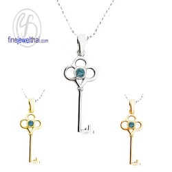 จี้โทพาซ-จี้เงินแท้-จี้พลอย-จี้ลูกกุญแจ-พลอยประจำเดือนเกิด-P1105tp