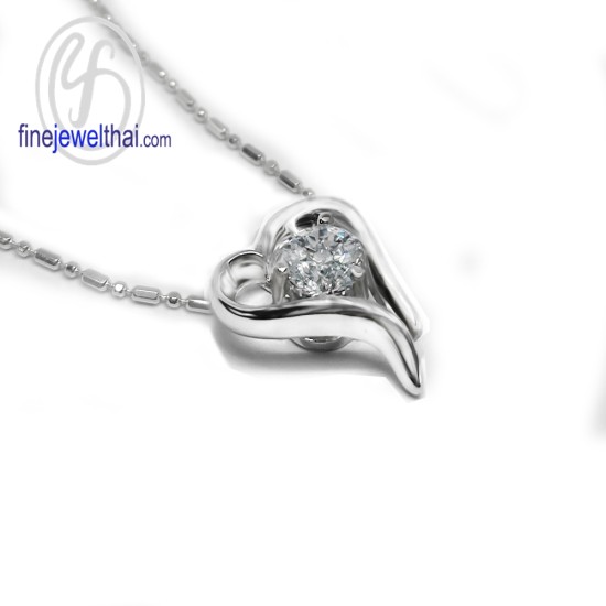 จี้เพชร-จี้หัวใจ-จี้เงิน-เพชร-cz-พลอยประจำเดือนเกิด-Finejewelthai-P1113cz