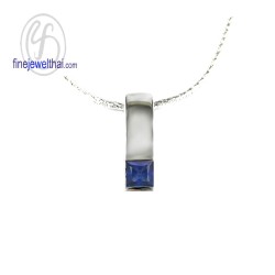 จี้ไพลิน -เงินแท้-จี้พลอย-พลอยประจำเดือนเกิด-P1118bl