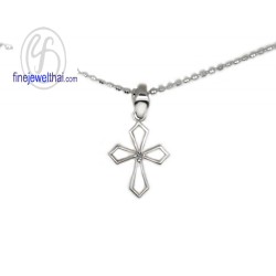จี้เพชร-จี้ทองคำขาว-จี้ไม้กางเขน-เพชรแท้-ทองคำขาวแท้-Finejewelthai-P1120DWG
