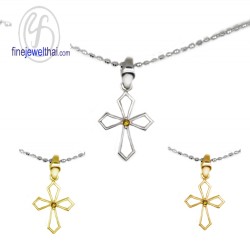 จี้ซิทริน-จี้ไม้กางเขน-จี้พลอย-ซิทรินแท้-พลอยประจำเดือน-P1120ct