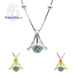 จี้อะควอมารีน-เงินแท้-จี้พลอย-พลอยประจำเดือนเกิด-P1126aq