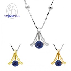จี้ไพลิน-จี้พลอย-จี้เงิน-พลอยประจำเดือน-P1126bl