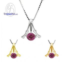 จี้ทับทิม-เงินแท้-จี้พลอย-พลอยประจำเดือนเกิด-P1126rb