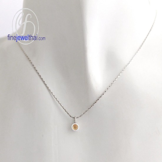 จี้บุษราคัม-จี้เงิน-บุษราคัมแท้-พลอยประจำเดือนเกิด-Finejewelthai-P1132yl00