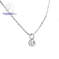 จี้อะความารีน-จี้เงิน-อะความารีนแท้-พลอยประจำเดือนเกิด-Finejewelthai-P1132aq00